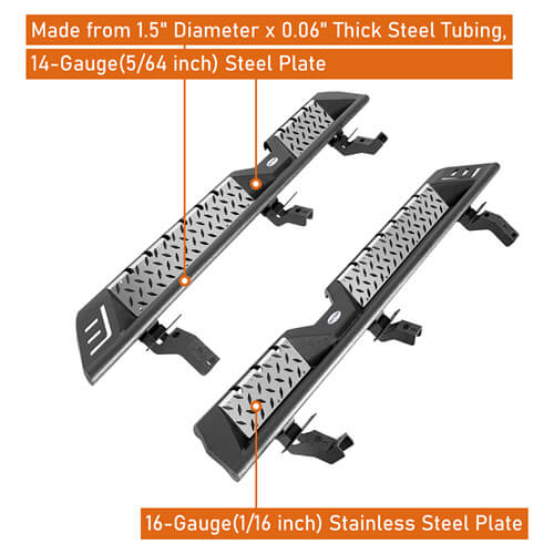 Load image into Gallery viewer, 2021 2022 2023 Ford Bronco Wheel To Wheel Running Boards Side Steps 4x4 Truck Parts For 4-Door - Hooke Road b8928 11