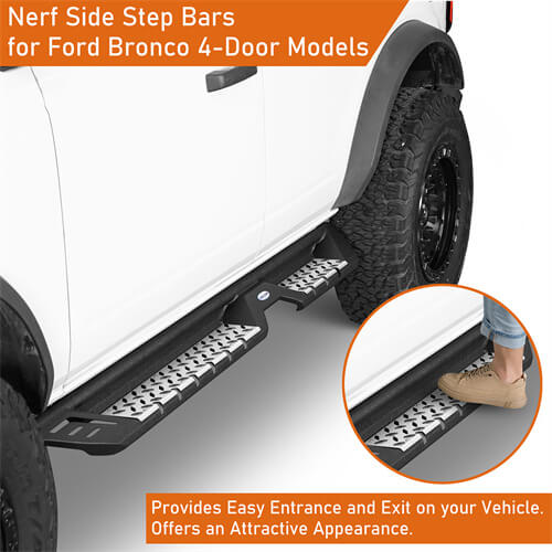 Load image into Gallery viewer, 2021 2022 2023 Ford Bronco Wheel To Wheel Running Boards Side Steps 4x4 Truck Parts For 4-Door - Hooke Road b8928 13