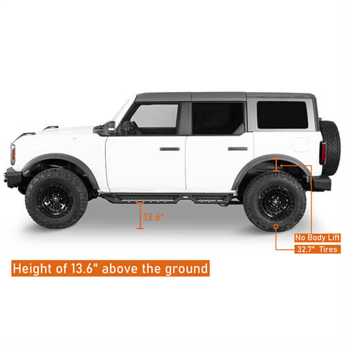 Load image into Gallery viewer, 2021 2022 2023 Ford Bronco Wheel To Wheel Running Boards Side Steps 4x4 Truck Parts For 4-Door - Hooke Road b8928 16