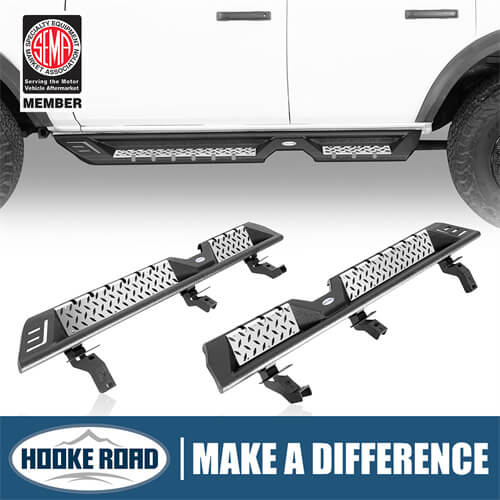 Load image into Gallery viewer, 2021 2022 2023 Ford Bronco Wheel To Wheel Running Boards Side Steps 4x4 Truck Parts For 4-Door - Hooke Road b8928 1