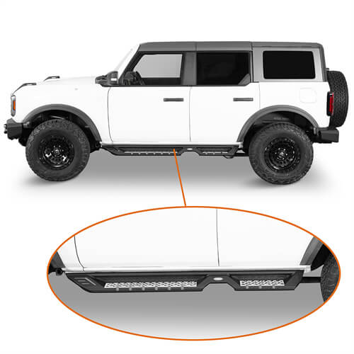 Load image into Gallery viewer, 2021 2022 2023 Ford Bronco Wheel To Wheel Running Boards Side Steps 4x4 Truck Parts For 4-Door - Hooke Road b8928 3