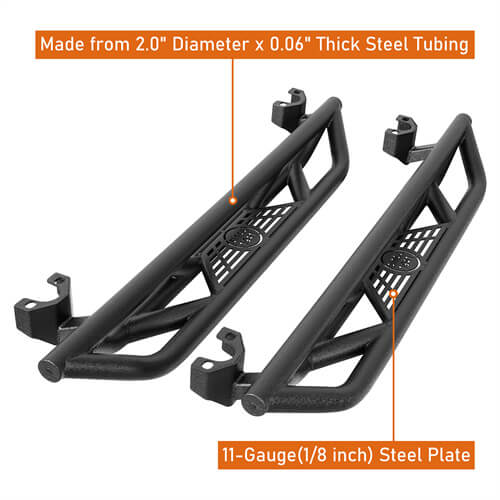 Load image into Gallery viewer, 2007-2018 Jeep Wrangler JK Wheel To Wheel Running Boards Side Steps 4x4 Parts For 2-Door - Hooke Road b22087 12