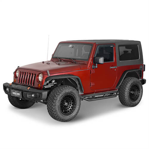 Load image into Gallery viewer, 2007-2018 Jeep Wrangler JK Wheel To Wheel Running Boards Side Steps 4x4 Parts For 2-Door - Hooke Road b22087 4