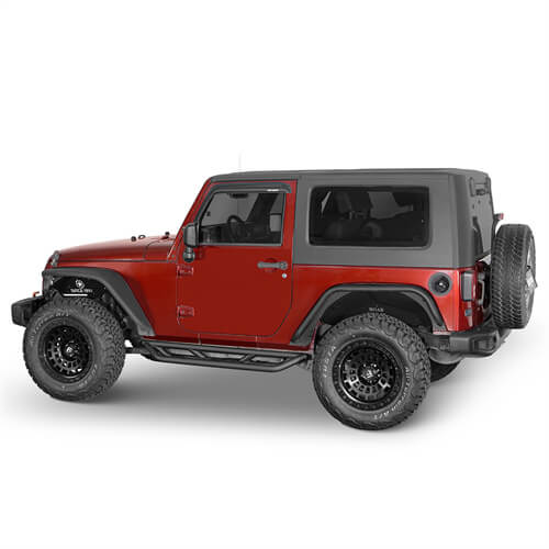 Load image into Gallery viewer, 2007-2018 Jeep Wrangler JK Wheel To Wheel Running Boards Side Steps 4x4 Parts For 2-Door - Hooke Road b22087 5