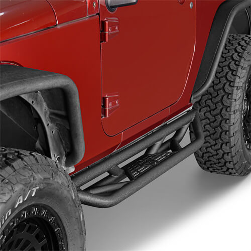 Load image into Gallery viewer, 2007-2018 Jeep Wrangler JK Wheel To Wheel Running Boards Side Steps 4x4 Parts For 2-Door - Hooke Road b22087 7