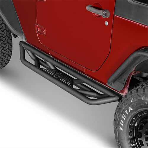 Load image into Gallery viewer, 2007-2018 Jeep Wrangler JK Wheel To Wheel Running Boards Side Steps 4x4 Parts For 2-Door - Hooke Road b22087 8