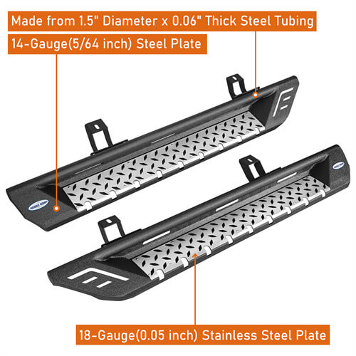 Load image into Gallery viewer, Wheel To Wheel Running Boards 4x4 Jeep Parts For 2018-2023 Jeep Wrangler JL 2-Door - Hooke Road b3051 15