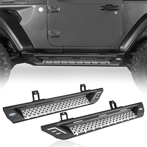 Load image into Gallery viewer, Wheel To Wheel Running Boards 4x4 Jeep Parts For 2018-2023 Jeep Wrangler JL 2-Door - Hooke Road b3051 2