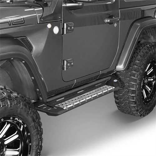 Load image into Gallery viewer, Wheel To Wheel Running Boards 4x4 Jeep Parts For 2018-2023 Jeep Wrangler JL 2-Door - Hooke Road b3051 8