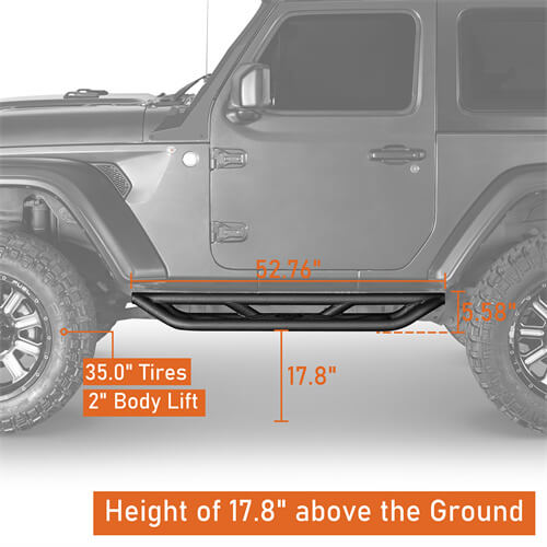 Load image into Gallery viewer, 18-23 Jeep Wrangler JL Wheel To Wheel Running Boards 4x4 Jeep Parts For 2-Door - Hooke Road b3050 11