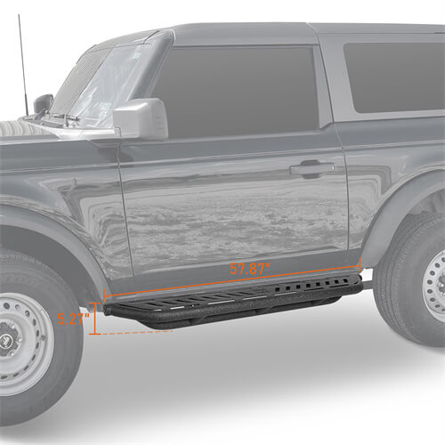 Load image into Gallery viewer, Wheel To Wheel Running Boards Side Steps For 2021-2023 Ford Bronco 2-Door - Hooke Road b8926s 8