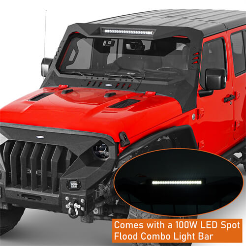 Load image into Gallery viewer, Jeep Wrangler JL & Gladiator JT Madmax Windshield Frame Cover Visor/Cowl 4x4 Jeep Parts - Hooke Road b3058s 12