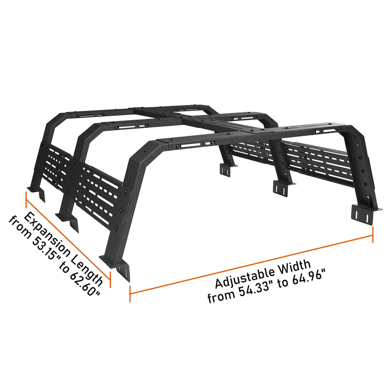 Load image into Gallery viewer, 18.8" High Overland Bed Rack Fits Toyota Tacoma & Tundra - Hooke Road b9905s 16