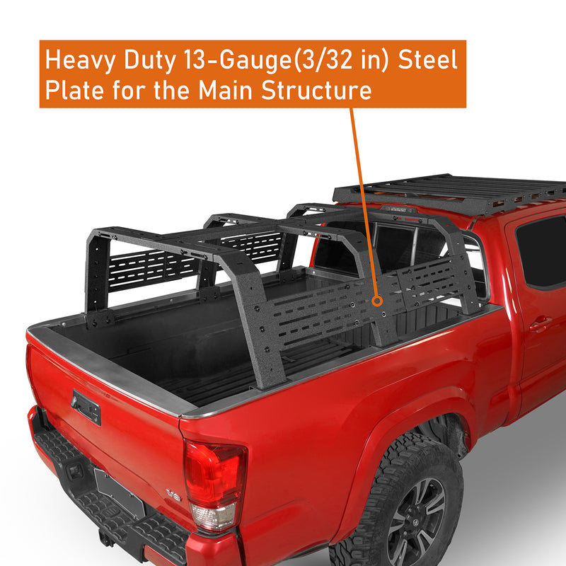 Load image into Gallery viewer, 18.8&quot; High Overland Bed Rack Fits Toyota Tacoma &amp; Tundra - Hooke Road b9905s 5
