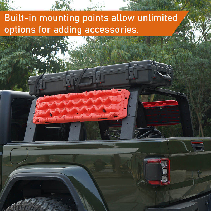 Load image into Gallery viewer, Hooke Road 18.8" High Overland Bed Rack Compatible with Jeep Gladiator JT w/ Factory Bed Rails 20-23 Toyota Tacoma(5' Bed) 05-23 BXG.9901-S 10