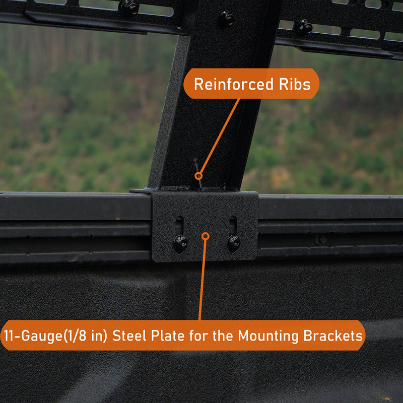 Load image into Gallery viewer, Hooke Road 18.8" High Overland Bed Rack Compatible with Jeep Gladiator JT w/ Factory Bed Rails 20-23 Toyota Tacoma(5' Bed) 05-23 BXG.9901-S 12