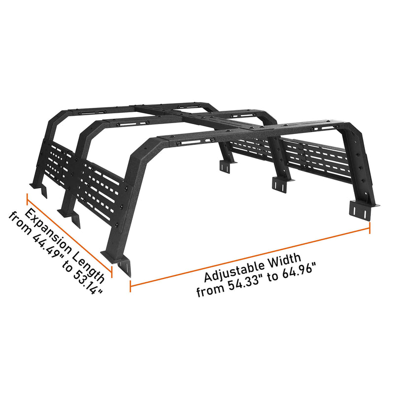 Load image into Gallery viewer, Hooke Road 18.8" High Overland Bed Rack Compatible with Jeep Gladiator JT w/ Factory Bed Rails 20-23 Toyota Tacoma(5' Bed) 05-23 BXG.9901-S 22