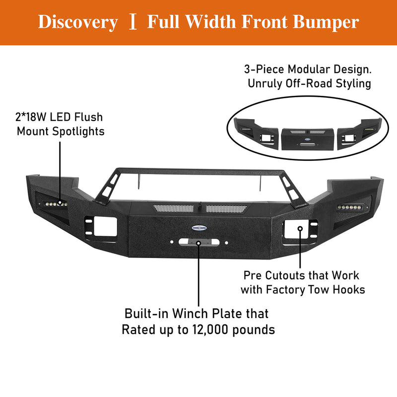 Load image into Gallery viewer, 2005-2007 Ford F-250 Discovery Ⅰ Offroad Front Bumper w/ Winch Plate BXG.8502 11
