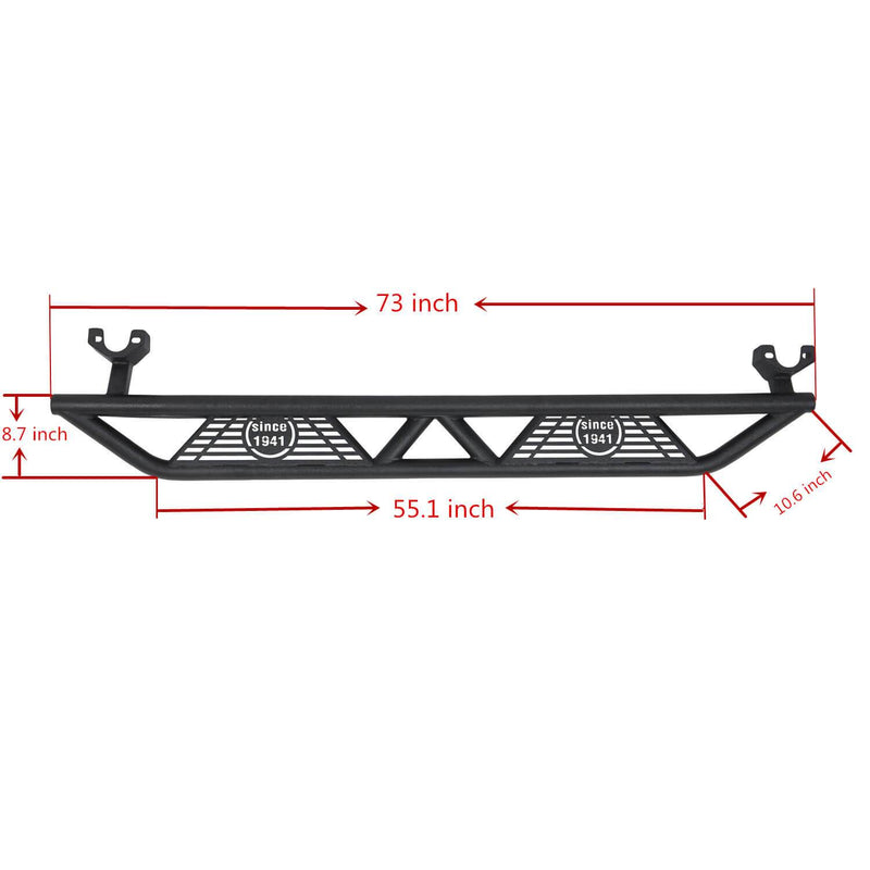 Load image into Gallery viewer, Hooke Road BLADE Side Steps Rocker Guard Nerf Bars(07-18 Jeep Wrangler JK JKU 4 Door)