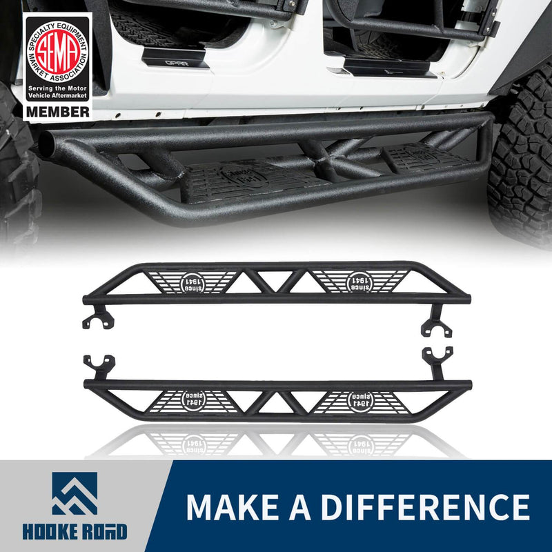 Load image into Gallery viewer, Hooke Road BLADE Side Steps Rocker Guard Nerf Bars(07-18 Jeep Wrangler JK JKU 4 Door)