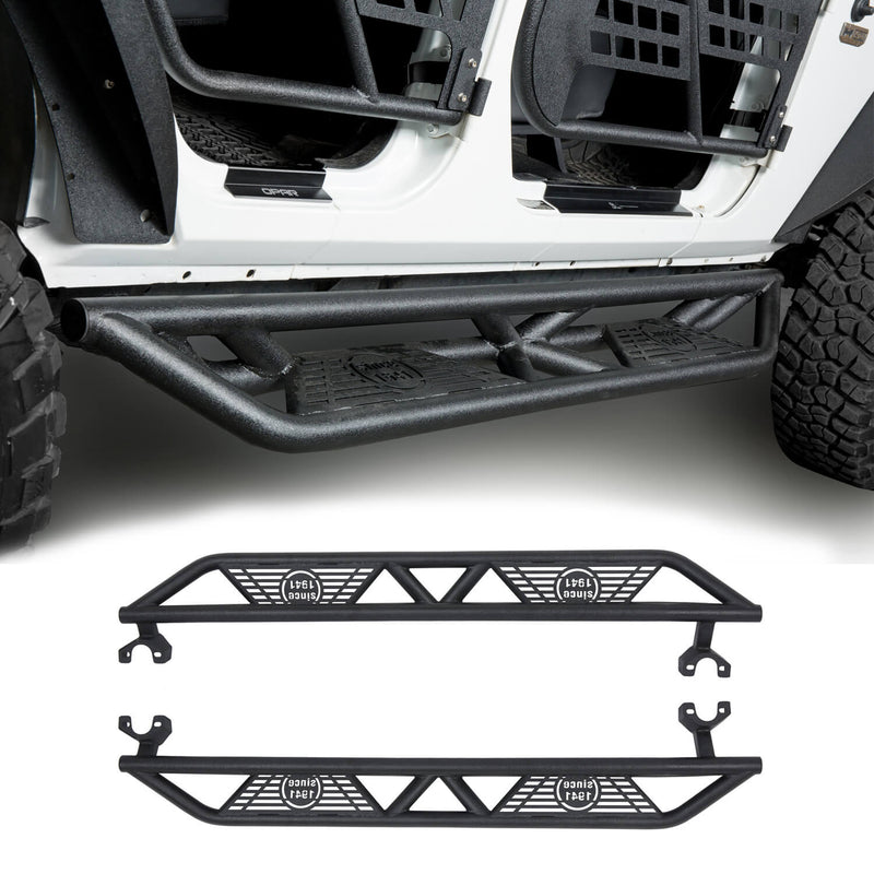 Load image into Gallery viewer, Hooke Road BLADE Side Steps Rocker Guard Nerf Bars(07-18 Jeep Wrangler JK JKU 4 Door)