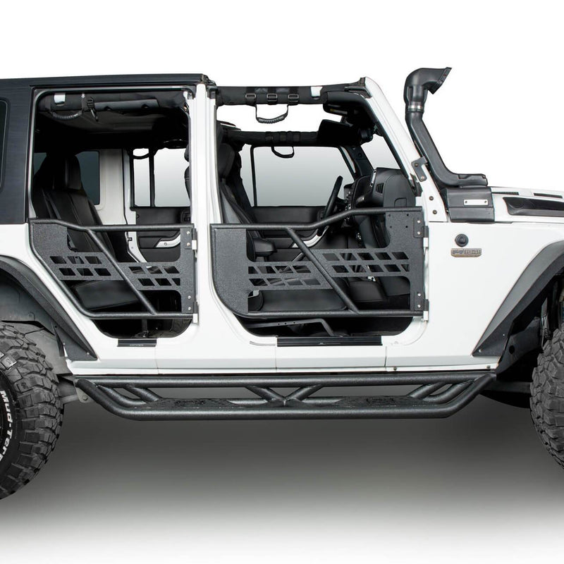 Load image into Gallery viewer, Hooke Road BLADE Side Steps Rocker Guard Nerf Bars(07-18 Jeep Wrangler JK JKU 4 Door)