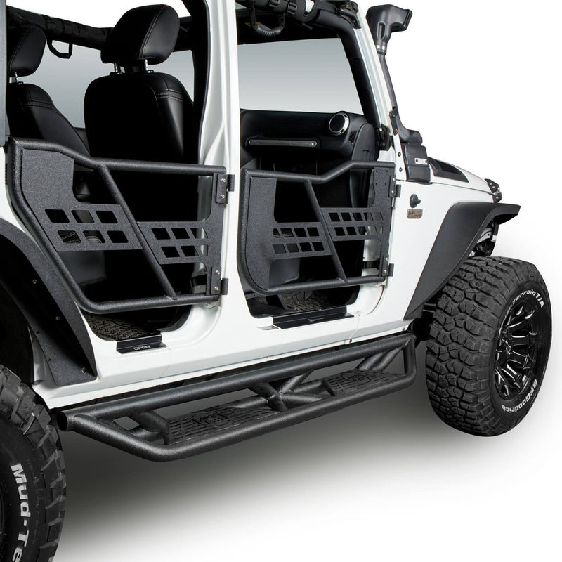 Load image into Gallery viewer, Hooke Road BLADE Side Steps Rocker Guard Nerf Bars(07-18 Jeep Wrangler JK JKU 4 Door)