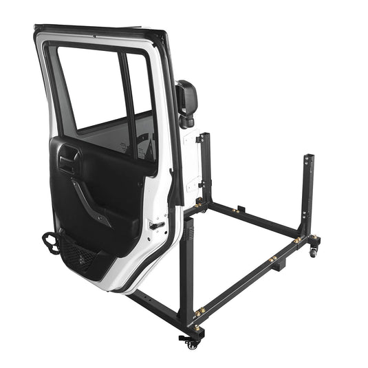 Hooke Road Opar 4 Door Rock Crawler Door Storage Movable Cart Door Holder Sliding Rack for 2007-2018 Jeep Wrangler JK JKU u-Box 5