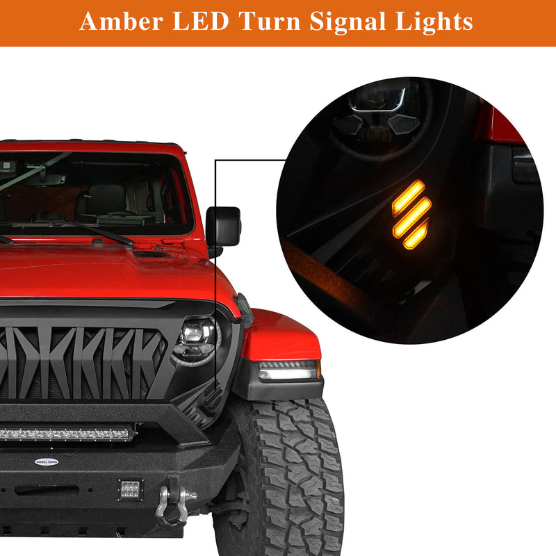 Load image into Gallery viewer, Hooke Road Jeep Wrangler Grille Replacement for Wrangler 2018-2021 JL and 2020-2021 Gladiator JT Jeep Wrangler Grill 2021 - Hooke Road-9