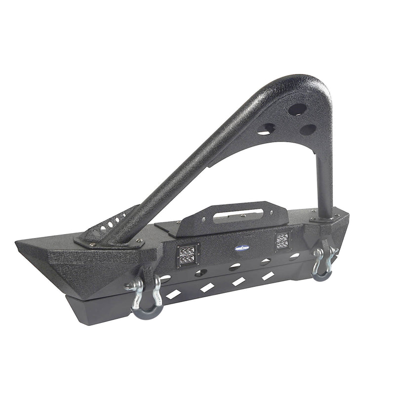 Load image into Gallery viewer, Hooke Road Opar Stubby Front Bumper w/Stinger & Winch Plate Mount w/ 2X 18W LED Spotlight for 2007-2018 Jeep Wrangler JK BXG185 u-Box offroad 8