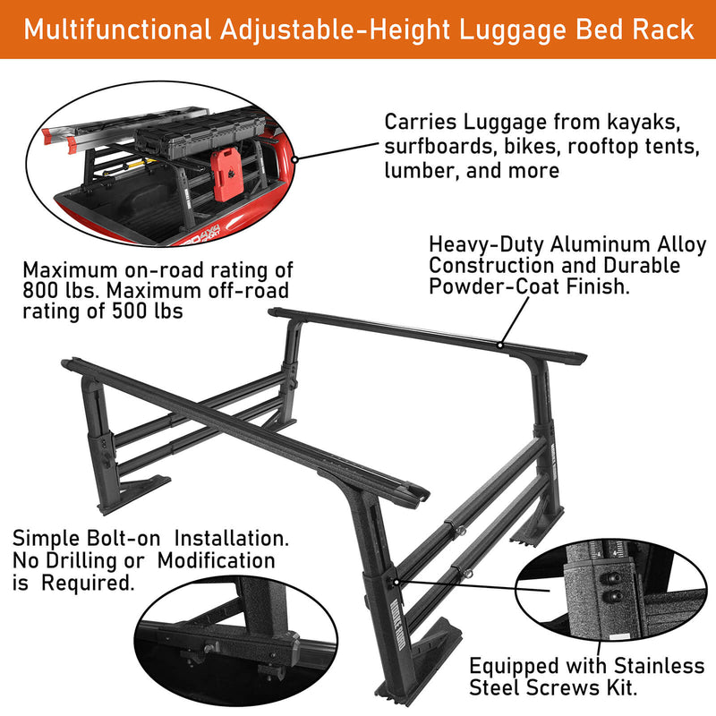 Load image into Gallery viewer, HookeRoad Truck Bed Cargo Rack Truck Ladder Rack for Most Commom Truck w/o Factory Utility Tracks  25