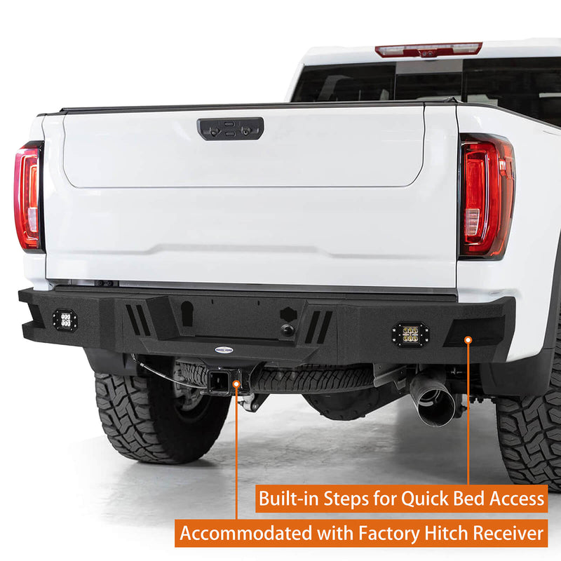 Load image into Gallery viewer, Aftermarket 20-23 GMC Sierra 2500HD HR Rear Bumper Replacement - Hooke Road b9204 5