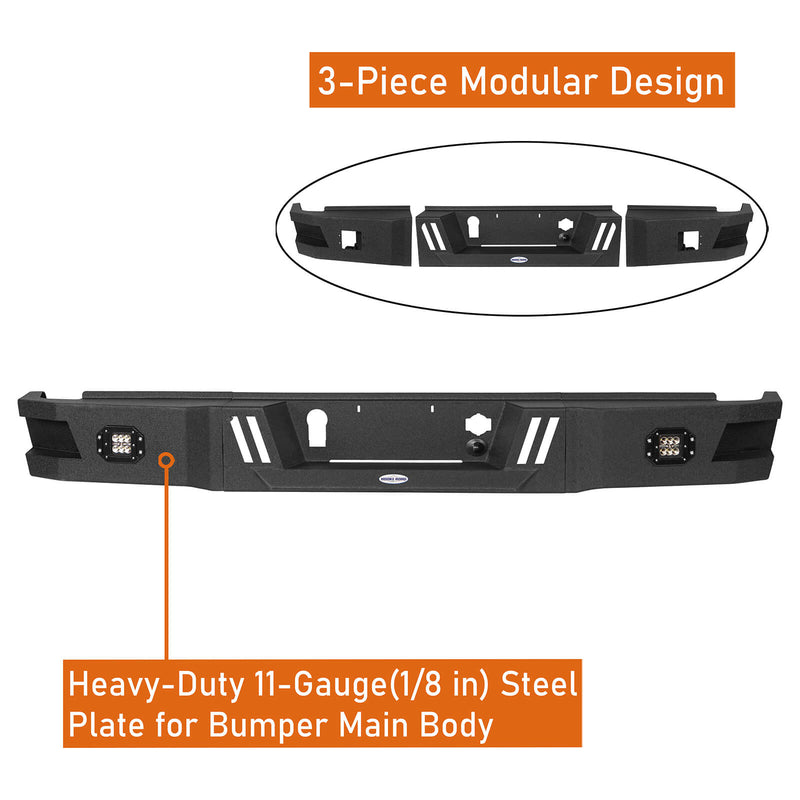 Load image into Gallery viewer, Aftermarket 20-23 GMC Sierra 2500HD HR Rear Bumper Replacement - Hooke Road b9204 7