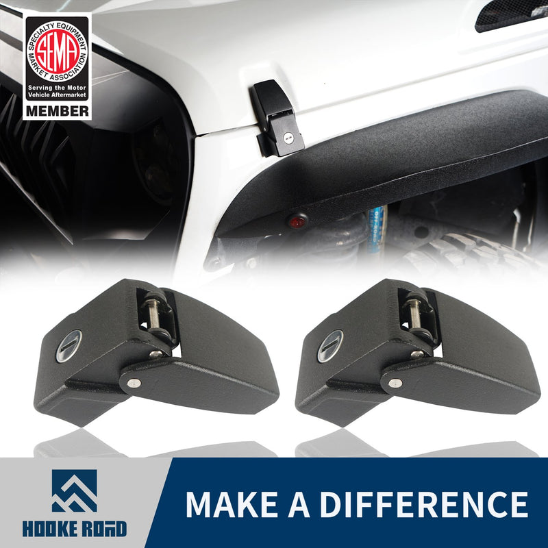 Load image into Gallery viewer, Hooke Road Jeep JK Hood Catch Kit for Jeep Wrangler JK 2007-2018 MMR1791 u-Box Offroad 1