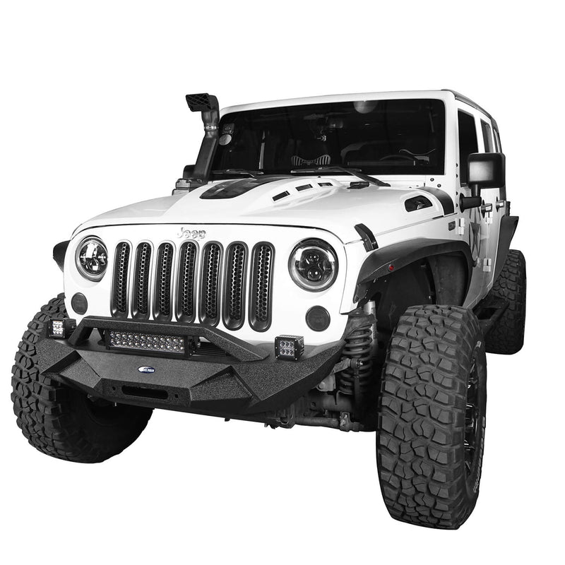 Load image into Gallery viewer, Hooke Road Jeep JK Blade Master Front Bumper w/Winch Plate & Light Bar for 2007-2018 Jeep JK BXG117B u-Box Offroad 4