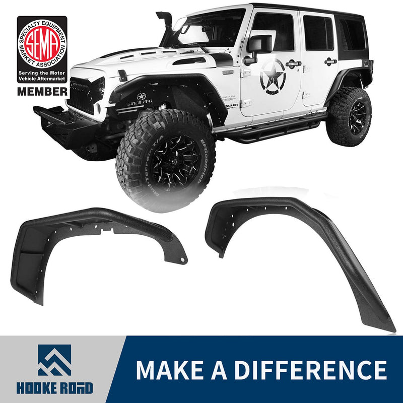 Load image into Gallery viewer,   Hooke Road Opar Flux Tubular Fender Flares For Jeep Wrangler JK 2007-2018 Jeep JK Parts BXG089 u-Box offroad 1