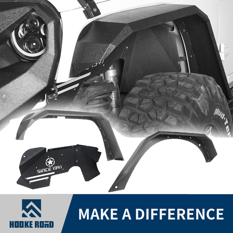 Load image into Gallery viewer, Hooke Road Fender Flares & Front Inner Fender Liners(07-18 Jeep Wrangler JK)