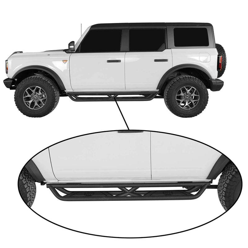 Load image into Gallery viewer, Ford Bronco Nerf Bars Side Step Running Boards (21-22 Models) - HookeRoad BXG.8903-S 6