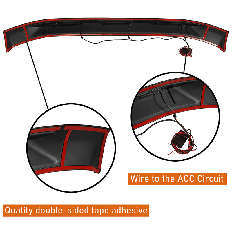 Load image into Gallery viewer, Ford Bronco Hood Protector Bug Shield Deflector Front Stone Guard w/ Amber Lights ft20016 11