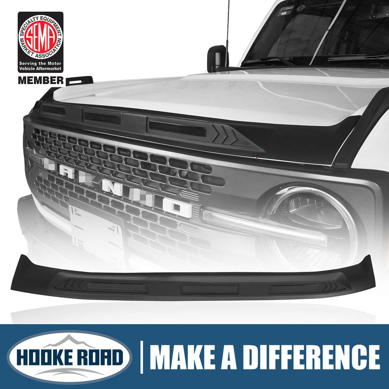 Load image into Gallery viewer, Ford Bronco Hood Protector Bug Shield Deflector Front Stone Guard w/ Amber Lights ft20016 1