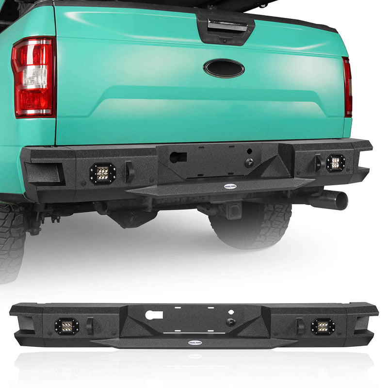 Load image into Gallery viewer, Pickup Discovery Rear Bumper w/ LED Floodlights (18-20 Ford F-150 (Excluding Raptor)) b8521s 2