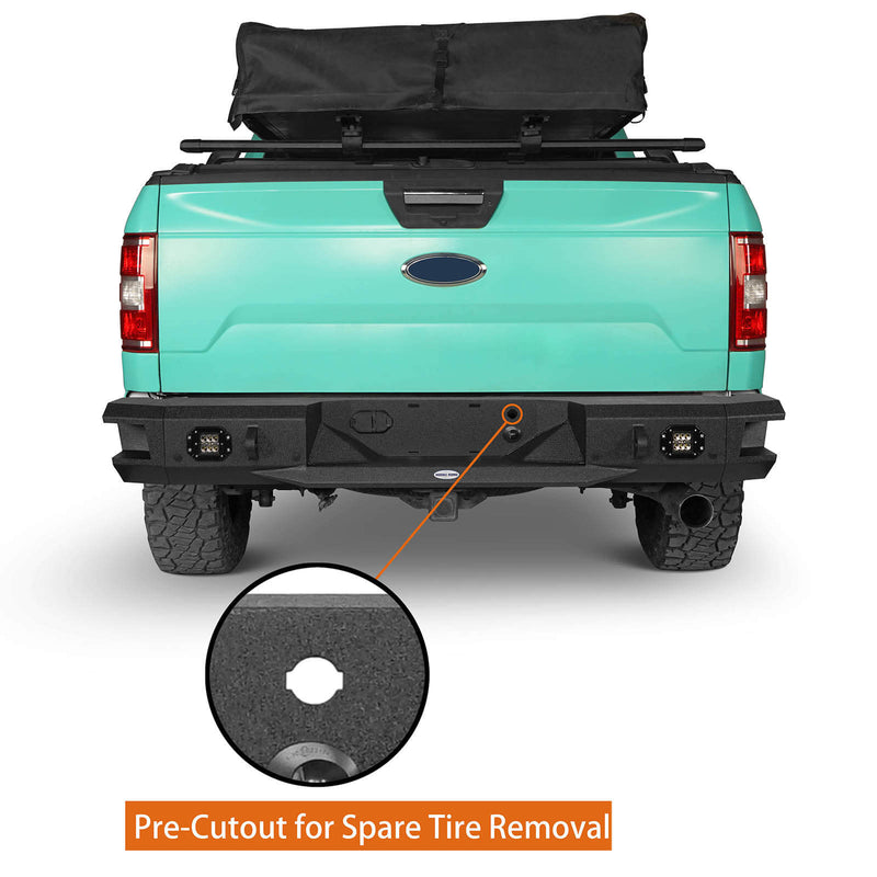 Load image into Gallery viewer, Pickup Discovery Rear Bumper w/ LED Floodlights (18-20 Ford F-150 (Excluding Raptor)) b8521s 6