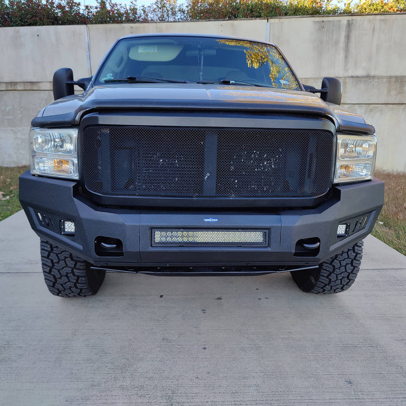 Load image into Gallery viewer, Ford F-250 Full Width Front Bumper with Skid Plate and LED Light Bar for 2005-2007 F-250 B8500 7