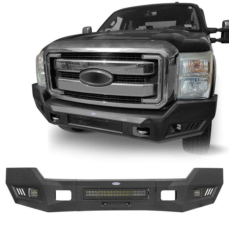 Load image into Gallery viewer, Ford F-250 Full Width Front Bumper with LED Flood Spot Combo Light Bar for 2011-2016 F-250 B8522 2