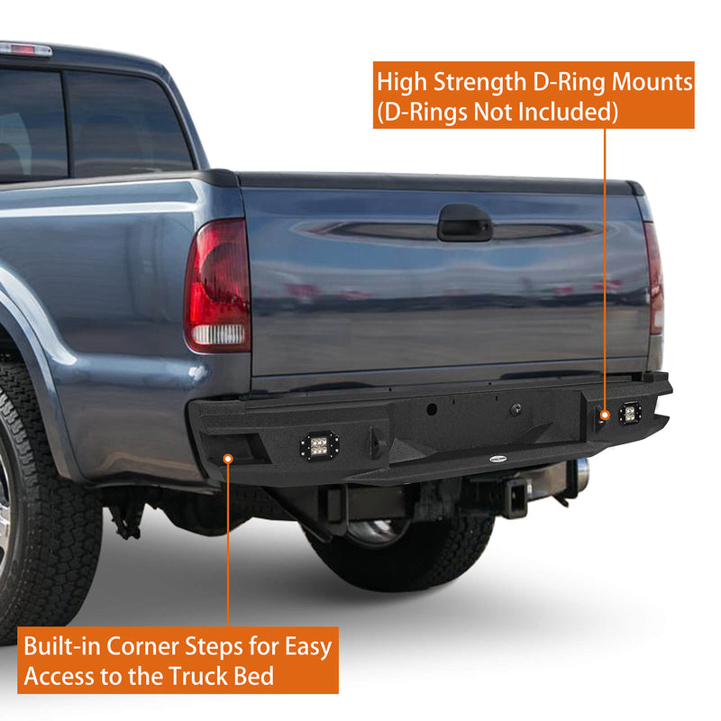 Load image into Gallery viewer, Ford Pickup Truck Rear Aftermarket Bumper (05-07 F-250) - Hooke Road b8503 5