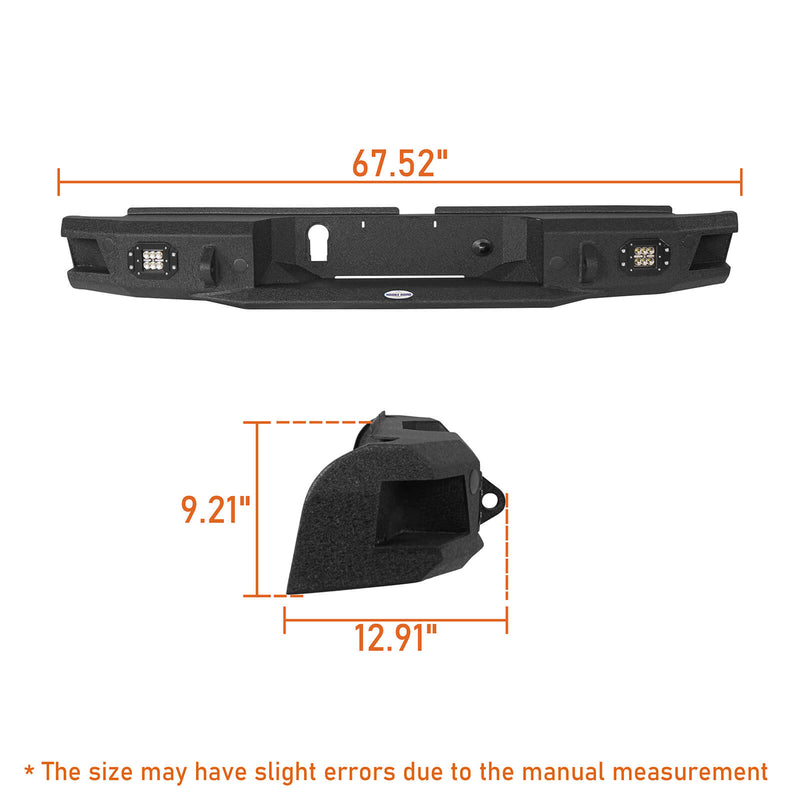 Load image into Gallery viewer, Ford 19-23 Ranger Discovery Rear Steel Bumper w/ LED Floodlights - Hooke Road b8803 11