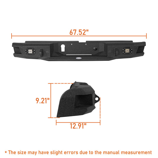 Ford 19-23 Ranger Discovery Rear Steel Bumper w/ LED Floodlights - Hooke Road b8803 11