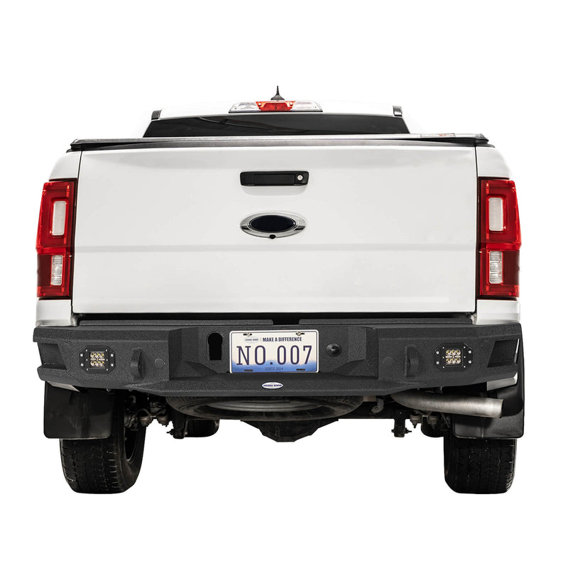 Load image into Gallery viewer, Ford 19-23 Ranger Discovery Rear Steel Bumper w/ LED Floodlights - Hooke Road b8803 3