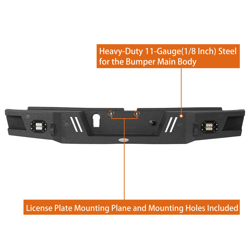 Load image into Gallery viewer, Ford 19-23 Ranger HR Rear Aftermarket Bumper Textured Black - Hooke Road b8802 5