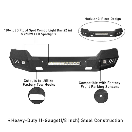 Hooke Road Chevrolet Front Bumper HR(16-18 Chevy Silverado 1500)